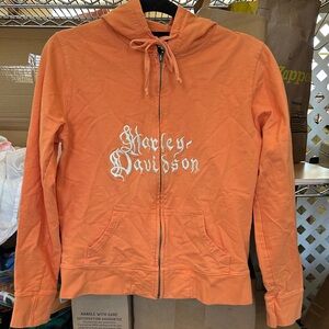 Harley-Davidson Vibrant Orange Zip-Up Hoodie